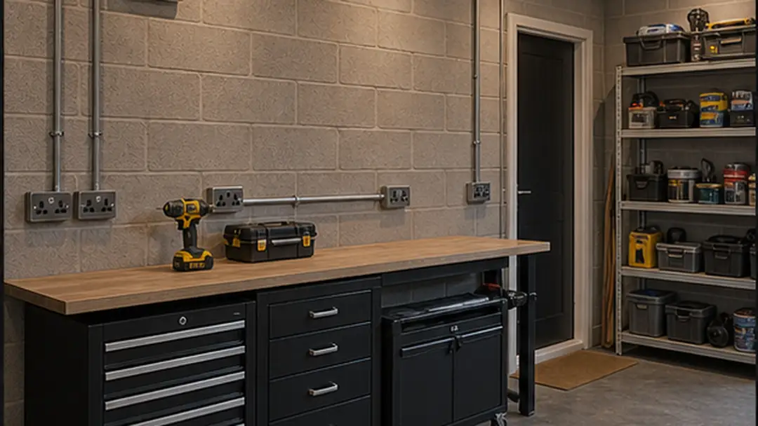 Finished garage wiring installation electrical work
