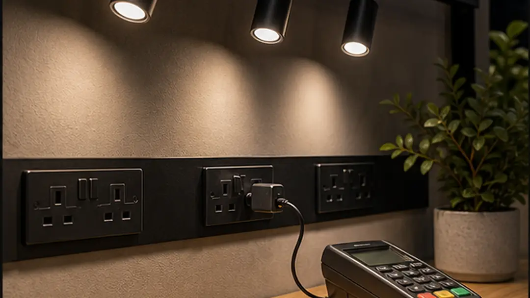 Illustrative shop fitting electrical installation work in Dundee